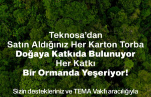 Teknosa’nın karton torbaları ormana dönüşüyor.